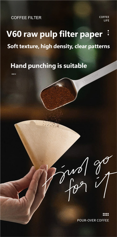 Hand-brewed Coffee Filter Paper, Conical Wood Pulp V60 Funnel Americano Drip Filter Paper_voghion.com
