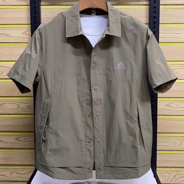 Men's Clothing New Fashion Thin Loose Workwear Lapel Short Sleeved Shirt Summer Casual Shirt_voghion.com