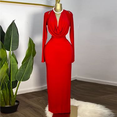 Women's Clothing New Sweet And Fresh Pile Collar High Waist Hip Dress Long Skirt_voghion.com