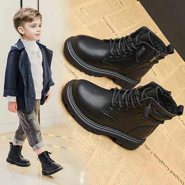 Boys' Martin 2024 new autumn winter boys' plush thick medium and large children's shoes snow boots_voghion.com