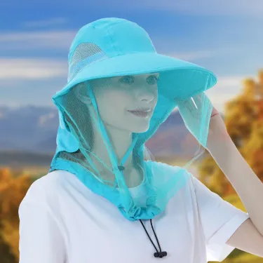Fashion Anti-mosquito Fishing for Men Summer UV Sun Protection Fisherman Hat with Breathable Mesh Head Mask Outdoor Beekeeping_voghion.com