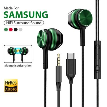 Wired Headphones HiFi Stereo Volume Control Headset With HD Mic 3.5mm Earphones For Samsung Galaxy IPhone 16 15 Earbud_voghion.com