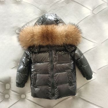 Kids' clothing children's down jacket, same style for boys and girls, thickened hooded, medium and large children's stylish down jacket_voghion.com