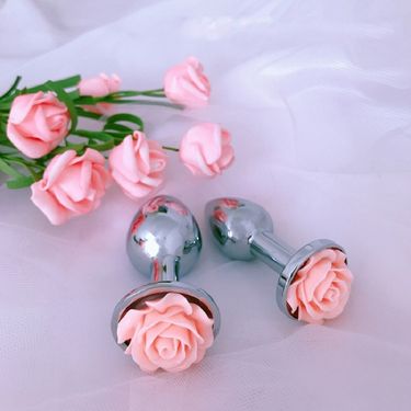 Rose Flower Anal Plug For Men And Women Masturbator Adult Sex Goods Stainless Steel Butt Toys Adults Products Sex Toys For Female Gay Shemale_voghion.com