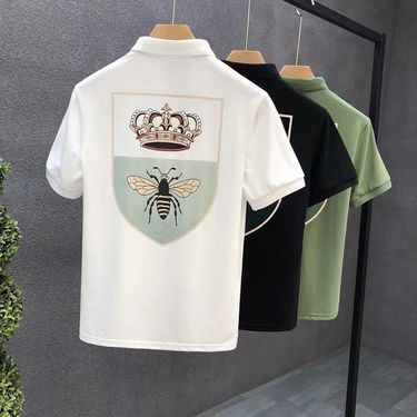 Men's Clothing High End Trendy Men's Half Sleeved Summer New Polo Shirt Men's Trendy Brand Short Sleeved Youth Personality Men's Collared T Shirt_voghion.com