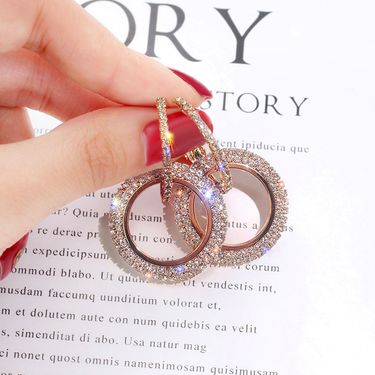 Women's earrings large style earrings that make your face slimming S925 sterling silver needle ring women's new fashion earrings Korean trend_ipsvogv.com