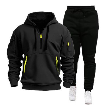 Men's sports hoodie suit zipper hoodie suit hoodie pant two sets_voghion.com