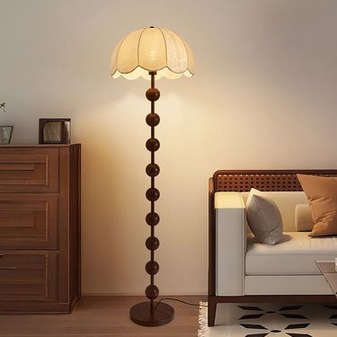Gu Family Floor American Vintage Style Bedroom Living Room Sofa Decor Fabric Walnut Color Atmosphere Lamp_voghion.com