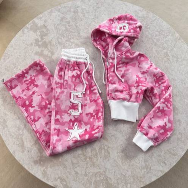 Women's Clothing Y2k Hip Hop Short Cardigan Hoodie Sweatshirt Street INS Hot Girl Loose Long Sweatpants Suit_voghion.com