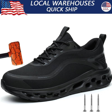 Fashion Safety Shoes Men Steel Toe Sneakers Puncture Proof Breathable Work Boots Comfy Work Shoes Slip Wear Resistant_voghion.com
