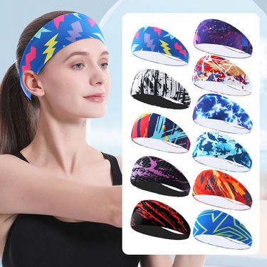 Sports Headband, Sweat-Absorbent Non-Slip Headband For Running, Yoga, Fitness, Elastic Hair Band_voghion.com