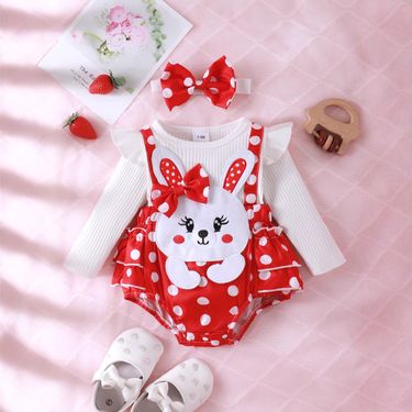 Kids’ Clothing Exclusive New Product Baby Girl Long Sleeved Embroidered Triangle One Piece Romper_voghion.com