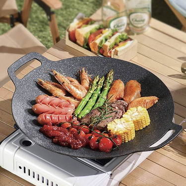 4 In 1 Non-Stick Teppanyaki Grill Pan – For Home Use, Camping & Outdoor BBQ, Compatible With Portable Stoves_voghion.com