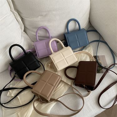Miniature handbag with niche design, women's 2024 new fashionable and simple portable small square bag, ins single shoulder crossbody bag_voghion.com