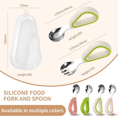 Mother & Kids Baby Independent Feeding Food Spoon 316 Stainless Steel Baby Learning To Eat Training Children Special Short Handle Spot_voghion.com