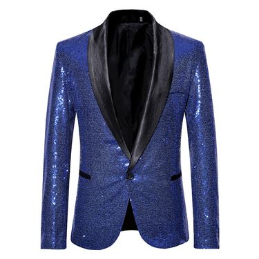 Performance dress, gold glitter, suit, night club, men's clothing, host, emcee, cinema jacket, European size_voghion.com