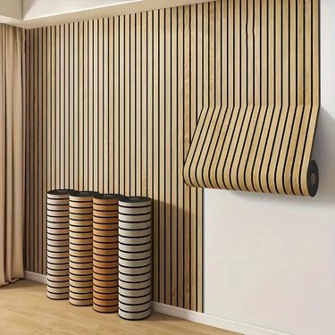 Wood Grain Grid Stickers Self-Adhesive Waterproof Moisture-Proof 3D Stereo Wallpaper Home Wall Decoration_voghion.com