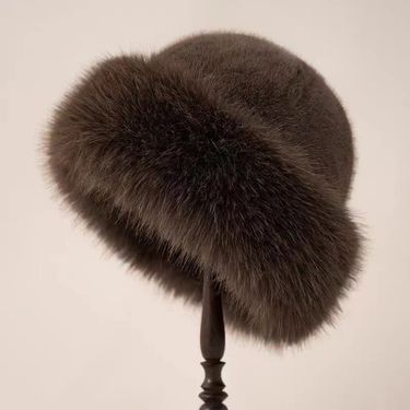 Thickened Warm Ear Protection Basin Fur High-End Plush For Women Simple Daily Versatile Solid Color Mongolian Hat_voghion.com