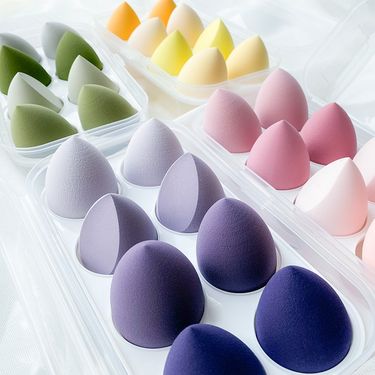 Waterdrop Shaped Beauty Blender Sponge Air Cushion Makeup Egg Powder-Free Soft Natural Sponge Storage Holder Dry Wet Use_voghion.com