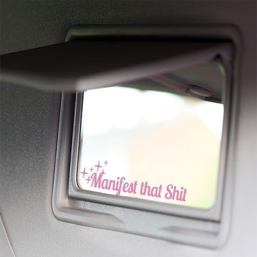 English simple personality PVC waterproof car rearview mirror makeup mirror sticker automotive general decorative sticker_voghion.com