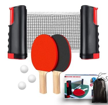 Stretchable Table Tennis Mesh Frame Color Box Set, Home Standard Portable Net Pillar Table Tennis Racquet Combination Set_voghion.com