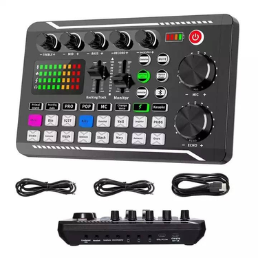 F998 Sound Card Microphone Sound Mixer Live Sound Card Mixer Board Sound Card Audio Mixing Console Amplifier_voghion.com