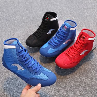 Wrestling Shoes For Men And Women, Low-top Sanda Shoes, High-top Combat Training Shoes, Wrestling Boots, Long Boots, Boxing Shoes, Training And Competition Mesh._voghion.com