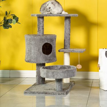 Climbing Frame Large Multi-laer Sisal Post Jumping Platform Bed Integrated To Scratching Board Pet Cat Supplies_voghion.com