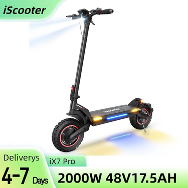 iScooter iX7 Pro Electric Scooter 10'' , 2*1000W 48V17.5Ah App Control, Dual Suspensions_voghion.com
