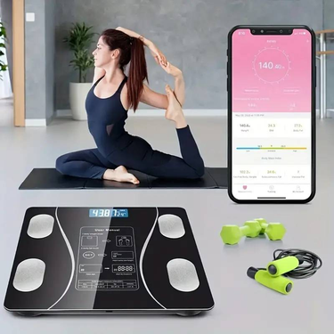 UAEIUI Smart Digital Bathroom Scale, Battery-Powered, Wireless, Non-Rechargeable, With Body Fat Monitoring For Home Use, For Women, Men_voghion.com