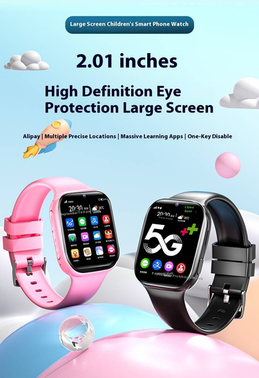 5G Smart Watch For Kids & Teens With HD AMOLED Screen, GPS Tracking, SIM Card Support, Parental Controls & Contactless Payment_voghion.com