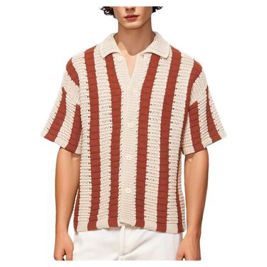 Men's Clothing Summer New Fashion Knitted Sweater Teenagers Leisure Loose Comfortable Skin Friendly Breathable Versatile Shirt_voghion.com