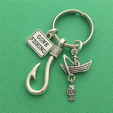 Education & Office Supplies Fashion Hot-selling New Products Fishhook Fishing Boat Fish Keychain_voghion.com
