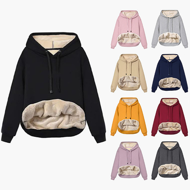 Women's Clothing women's warm pocket hooded sports sweatshirt jacket_viptrois.com