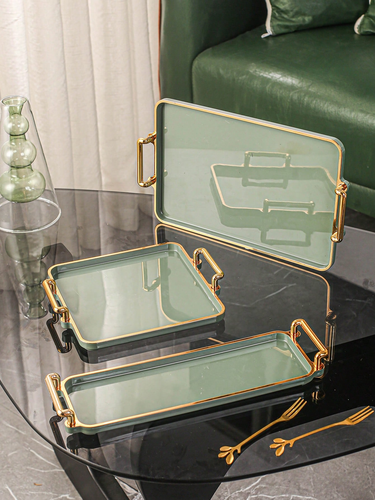 1PC Nordic Light Luxury Plastic Regular Dried Fruit Snack Tray_voghion.com