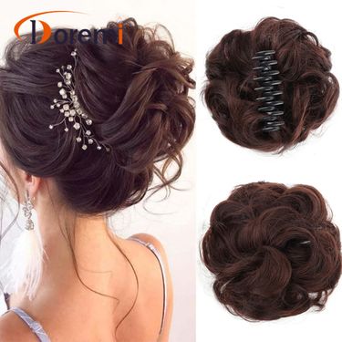 Wig bun bun female grab clip hair circle bun detachable increase 70g hair bag fluffy messy_voghion.com