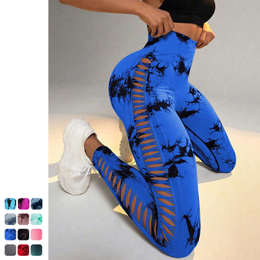 Women's Clothing Yoga Clothes New Nine Point Fitness Pants Women's Peach Hip Lifting Sports Pants Tight Quick Drying Tie Dye Yoga Pants_voghion.com