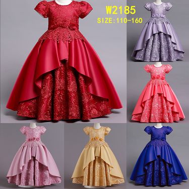 Mother & Kids Autumn And Winter Girls Dresses For Middle And Large Children Long Satin Embroidery Children Princess Dress Children's Clothing Spot_voghion.com