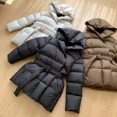 Women's Clothing Waist Slimming Down Jacket White Duck Down Thickened High End Niche Fashion Temperament_ecoleips.com