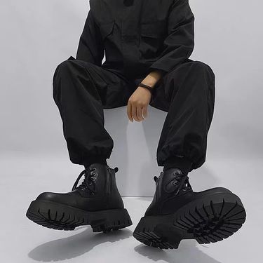 2025 Zipper Martin Boots Men's Spring And Autumn High-top British Retro Men's Ankle Boots_vogvips.com