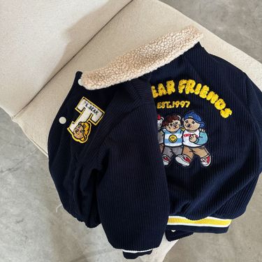 Children's 2024 Winter New Product Men's and Women's Wear Thick Corduroy Coat Baby Cartoon Cotton Clothes Trendy_voghion.com