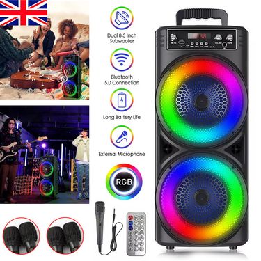 6000W Portable Bluetooth Speaker Sub Woofer Heavy Bass Sound System Party Mic UK_voghion.com