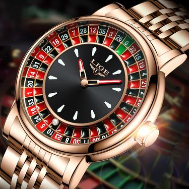 Creative Luxury Mens Watches Roulette Game Dial Fashion Mens Watch Waterproof Luminous Quartz Wristwatches Rolling Ball_voghion.com