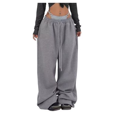 High Waist Drawstring Loose European And American Hot Girl Style Jazz Dance Hiphop Sports Pants For Women_voghion.com
