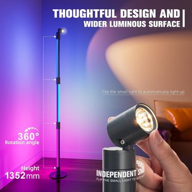 Vertical Bedroom Floor Lamp Minimalist Corner Lamp Living Room Light Luxury Floor Lamp Plug In RGB Atmosphere Lamp_voghion.com