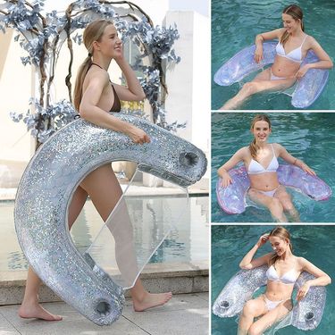 【 4213 People Collection 】 Swimming Female Adult, High Looks On Water, Backrest Lounge Chair, Super Thick Circle, Adult_voghion.com