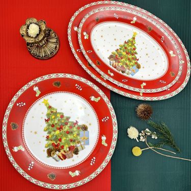 Home & Garden Christmas set wholesale ceramic plate fish plate hand painted special shaped breakfast plate dessert plate tableware holiday gift_voghion.com
