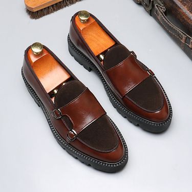 ShoeVault New Derby For Men, Autumn And Winter Slip-On Leather British Style Thick-Soled Men's Shoes, Cross-Border Trade, Large_voghion.com