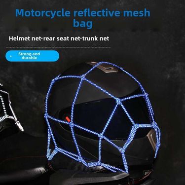 Motorcycle Mesh Fuel Tank Helmet, Fixed Mesh, Luggage Bag, Elastic Night Reflective Strap, Tying Rope, Rear Seat_voghion.com