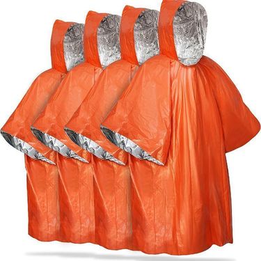 Outdoor Portable Aluminum Foil Camping Hiking Thermal Raincoat Wilderness Survival Emergency Anti-Hypothermia Poncho_voghion.com